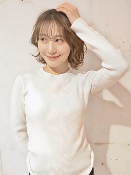 ナチュラル 渋谷店(Natural) くびれレイヤーボブ/顔周りレイヤー/ニュートラルカラー