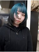 ルーツカラー/グラデーション/クロムグリーン/20代