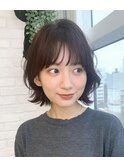 大人ゆるめパーマボブ