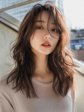 ジゼル 博多筑紫口店(GiseL) セミロング　小顔レイヤーカット　顔周り　マロンベージュ　20代