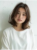 大人の抜け感ふんわりボブ