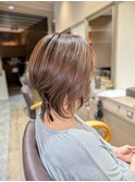 40代◎美シルエットショートウルフ×白髪染め
