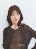 ミディアムレイヤー×小顔オリーブグレーブラウンココアベージュ