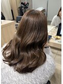 オリーブベージュワンカラーインナーカラーミルクティー韓国