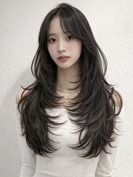 ユウキカガヤキ(YUUKI KAGAYAKI) 姫路 レイヤーカット ロング 姫路 縮毛矯正 縮毛矯正 自然