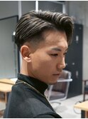 MEN'S/ハイライト×サイドパート×テーパーフェード