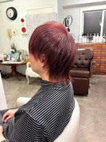 ルネラトーキョー(RUNERA TOKYO) ワインレッド ウルフカット レイヤーカット