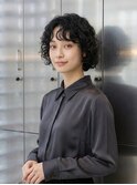 前髪ショートミディアムヘアデジタルパーマチェリーブラウン