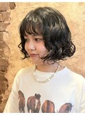 黒髪ボブパーマ［magiyhair西部笑］