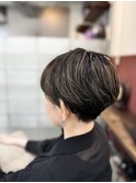 大人美人の白髪ぼかしハイライトショート　　2607