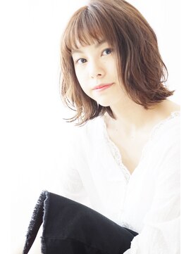 アドラーブル 駅南店(adorable) 【adorable】グレージュ外ハネ切りっぱなしセミウェットボブ