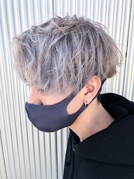 セットアップ 岡山北長瀬店(SET-UP) ホワイトカラー ケアブリーチ センターパートマッシュ