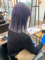 〇ホワイトブルーラベンダー ぷつっとカット 韓国ヘア