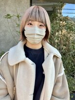 サンド 表参道(sand)&nbsp;ハイライトローライトインナーカラーブリーチベージュ