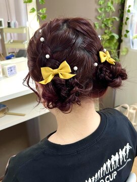 ジェネータ 新横浜店(GENETA) 編み込みツインシニヨン【ヘアセット/新横浜】