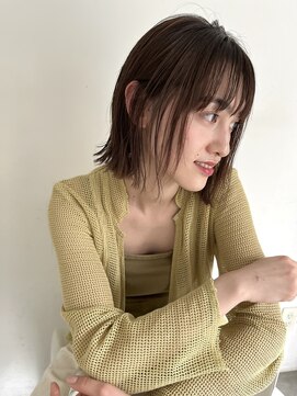 スーハ 恵比寿(SUUHA) 外はね／シースルー／透け感切りっぱなしボブ