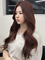 ピープスアンドスー 表参道 渋谷(Peeps&Suu.) 韓国ヘア/前髪無し/レッドブラウン20代30代40代