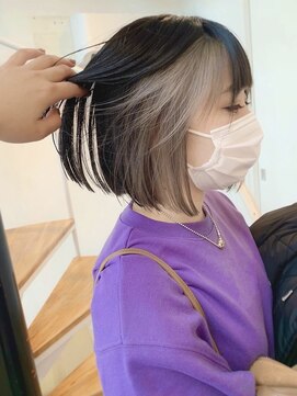 ベンジー 沖縄店(benji) インナーカラー ホワイトグレージュ デザインカラー