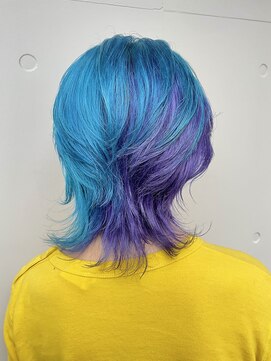 カリーナコークス 原宿 渋谷(Carina COKETH) ブルー/ラベンダー/ウルフカット/インナーカラー/ダブルカラー