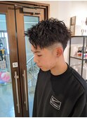 ショートアップバング×ツイストスパイラルパーマ