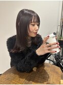外はねミディアムにフェイスラインレイヤー