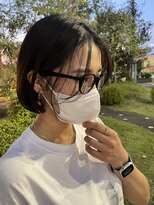 ユウヘアー 千代田橋店(U Hair)&nbsp;センターパート×ミニボブ×暗髪