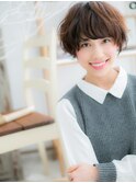 シアーグレージュくせ毛風小顔ショートパーマh3上尾20代30代40代