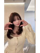 ノク 渋谷(nok)&nbsp;ウルフ顔まわりレイヤー_オリーブベージュレイヤーカット