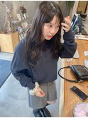 地毛風コテ巻きヘア