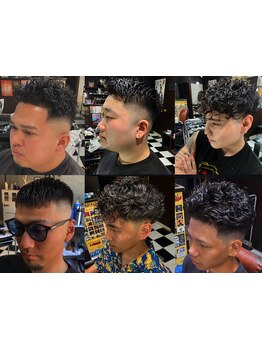 【BARBER】こだわりの店内で再現性の高いカット、スタイリングをご提案します。セットまでお任せ下さい。