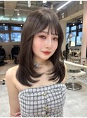 レイヤーカットブリーチなしダブルカラー　ラベンダーグレージュ