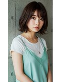 ナチュラル外ハネボブ シナモンカラー フェミニンウェーブ
