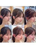 前髪顔まわり似合わせ薄め顔まわりサイドバング小顔ヘア
