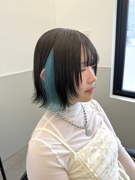 ゴウトゥデイシェアサロン 町田店(GO TODAY SHAiRE SALON) インナー水色/ボブウルフ【町田】