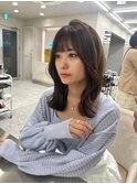 レイヤーカット小顔に見せるヘア/韓国ヘア/髪質改善/福岡/