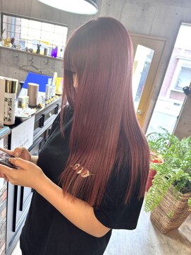 ルーナヘアー(LUNA hair) ブリーチなしダブルカラー ピンク ラベンダー カット カラー