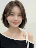 カバーヘア ブリス 戸田公園西口店(COVER HAIR bliss) ダークアッシュセンターパート小顔丸みボブA10戸田公園30代40代
