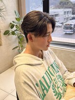 ダブルアール(RR MEN'S SALON)&nbsp;MEN’S/リバースセンターパート/ニュアンスパーマ/由比ヶ浜
