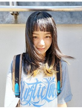 パープル(purple) デザインショートバングレイヤー