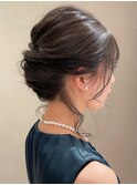 後れ毛三つ編み込みシニヨン結婚式二次会ヘアアレンジアップ☆