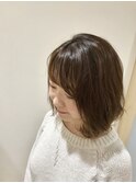 ミディアムボブ　オールホイルカラー