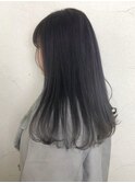 20代30代髪質改善☆アッシュブラックふんわりストレートロング