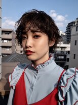 ダブ アオヤマ(DaB AOYAMA)&nbsp;ショートボブパーマ / 黒髪 前髪パーマ