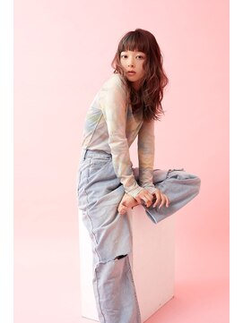 ラフィスヘアー シャルム 渋谷店(La fith hair charme) 【La fith】マロンベージュ×ウェーブヘア×ぱっつん前髪