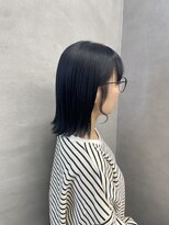 ファイブバイジエクト 堀江(FIVE by The Ect)&nbsp;ネイビーカラー　ネイビーブルー　ブリーチカラー　ダブルカラー