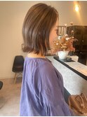 透明感カラー透け感カラーグレージュ外ハネボブ20代30代40代