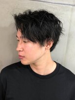 ディスイズバーバー(THIS IS BARBER)&nbsp;ニュアンスパーマ アップバング ツーブロック 束感 20代【札幌】