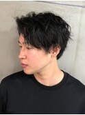 ニュアンスパーマ アップバング ツーブロック 束感 20代【札幌】