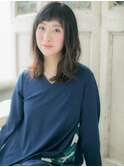mod's姪浜/ぱっつん前髪乾かすだけくせ毛風抜け感ミディアムi