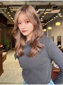 【前川薫子】韓国風レイヤー ヘーゼルベージュ ミルクティー